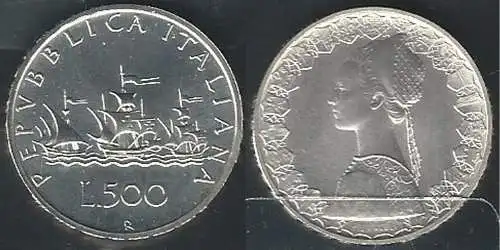 1994 Italia Lire 500 Caravelle argento FDC