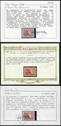 1943 Egeo occupazione tedesca L5 + L5 MNH Sassone n. 125A