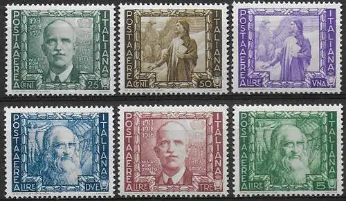 1938 Italia Proclamazione Impero aerea 6v. bc MNH Sassone n. 111/16