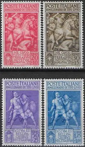 1941 Italia Bimillenary of Titus Livius 4v. bc MNH Sassone n. 458/61