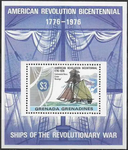 1976 Grenadines of Grenada American Revolution 1MS MNH SG n. MS183