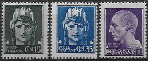 1945 Italia Luogotenenza 3v. Novara mc MNH Sassone n. 526/28