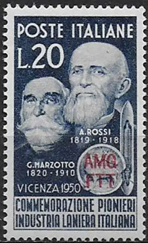 1950 Trieste A Rossi e Marzotto MNH Sassone n. 83