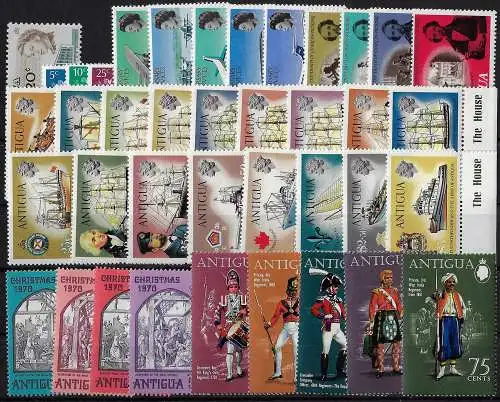 1970 Antigua annata completa 39v. MNH SG n. 257/94