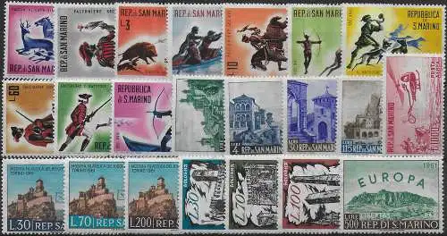 1961 San Marino annata completa 22v. MNH