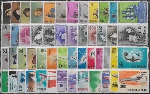 1963 San Marino annata completa 51v. MNH