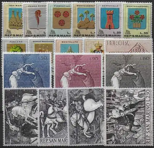 1968 San Marino annata completa 18v. MNH