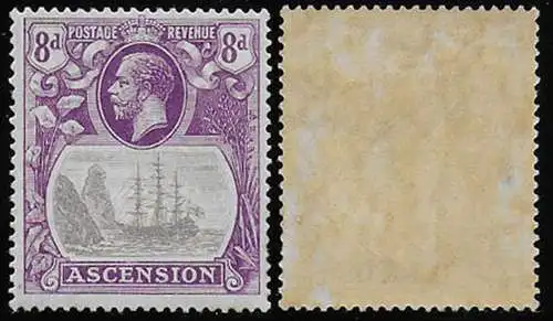 1924 Ascension 8d. cleft rock 1v. MH SG n. 17c