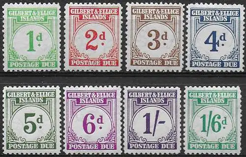 1940 Gilbert e Ellice postage due 8v. MNH SG. n. D1/D8