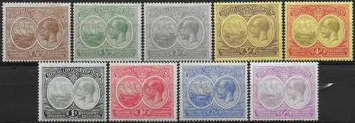 1920-21 Bermuda Tercentenary 9v. MH SG n. 59/67