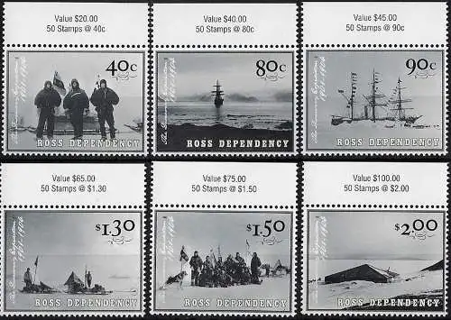 2002 Ross Dependency Antarctic Discovery 6v. MNH SG. n. 78/83