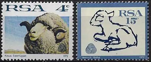 1972 South Africa sheep and wool industry 2v. MNH SG n. 310/11