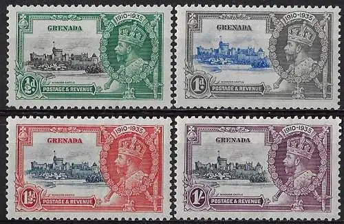 1935 Grenada Silver Jubilee 4v. MNH SG n. 145/46