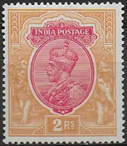 1926 India Giorgio V 2r. carmine and orange MNH SG n. 215