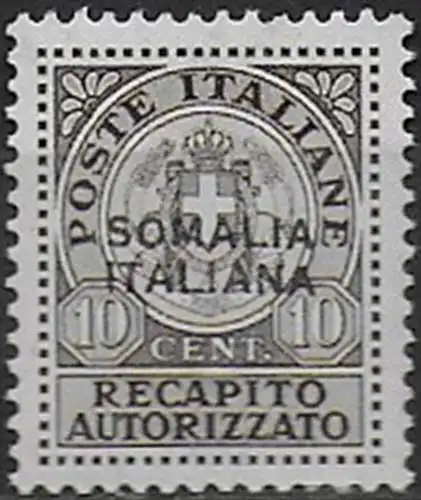 1941 Somalia recapito autorizzato 1v. MNH Sassone n. 2