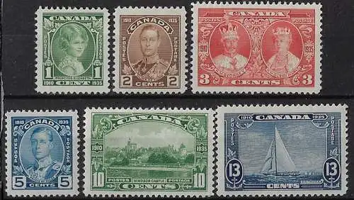 1935 Canada Silver Jubilee 6v. MNH SG. n. 335/40