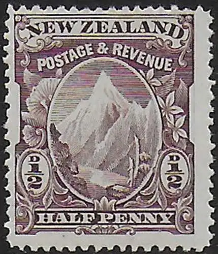 1898 New Zealand Mount Cook ½d. purple-brown MH SG n. 246