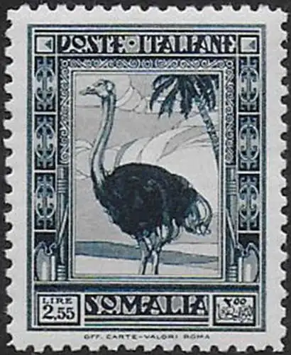 1932 Somalia Struzzo Lire 2,55 ardesia 1v. MNH Sassone n. 180