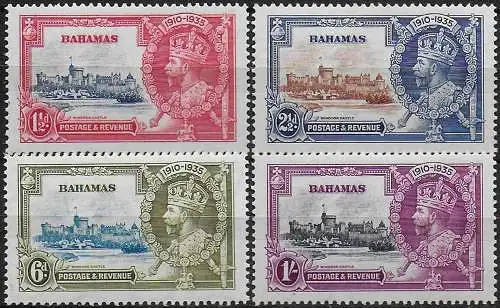 1935 Bahamas Silver Jubilee 4v. MNH SG n. 141/44