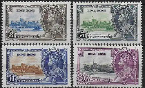 1935 Hong Kong Silver Jubilee 4v. MNH SG n. 133/36