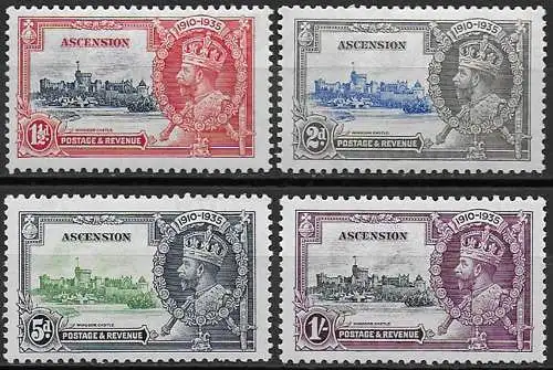 1935 Ascension Silver Jubilee 4v. MNH SG n. 31/34