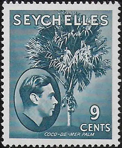 1942 Seychelles Giorgio VI 9c. grey blue MNH SG n. 138ab