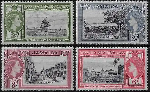 1955 Jamaica Tercentenary 4v. MNH SG n. 155/58