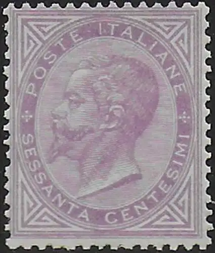 1863-65 Italia VE II 60c. lilla Torino MNH Sassone n. T21