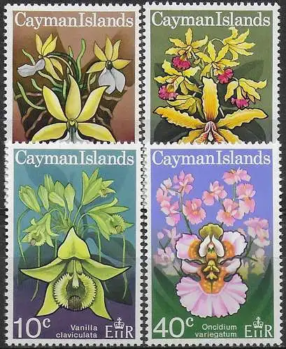 1971 Cayman Islands fiori 4v. MNH SG n. 298/301