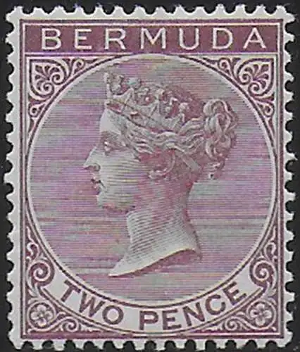 1898 Bermuda Vittoria 2p. brown purple MH SG n. 26a