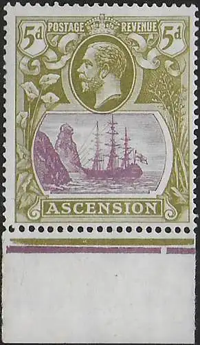 1924 Ascension 5d. cleft rock 1v. MNH SG n. 15dc