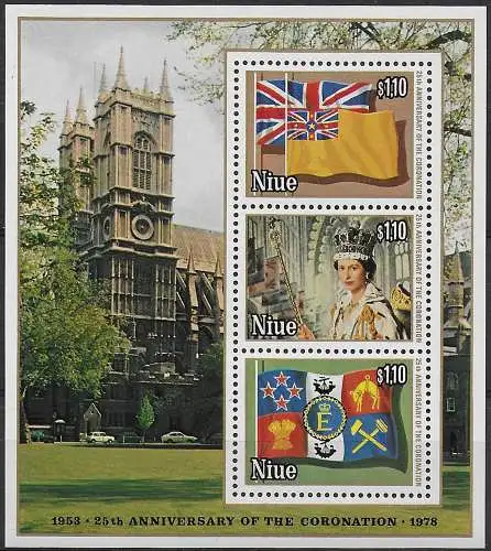 1978 Niue anniversary of coronation 1 mini-sheet MNH SG n. MS 248