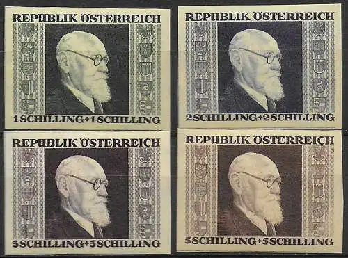 1946 Austria President Renner 4v. unperf. MNH Unificato n. 634A/37A