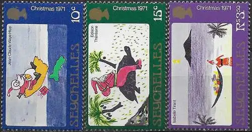 1971 Seychelles Christmas 3v. MNH SG n. 300/302