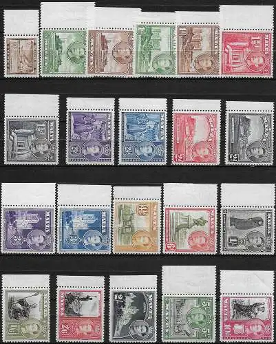 1938-43 Malta Giorgio VI 21v. bf MNH SG n. 217/31