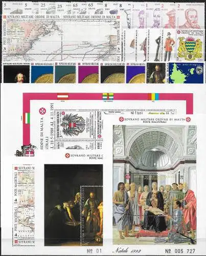 1992 SMOM complete year 29v.+4MS MNH