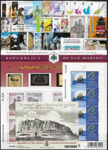 2007 San Marino complete year 32v+4MS