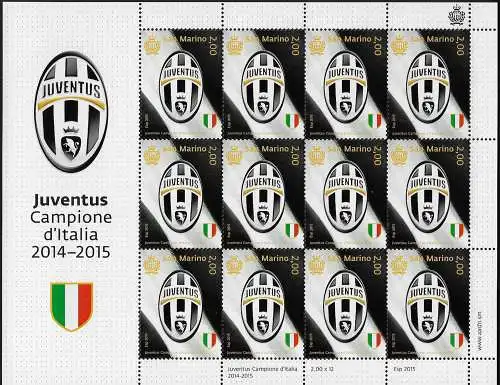 2015 San Marino Juventus campione MS MNH Unificato n. 2488