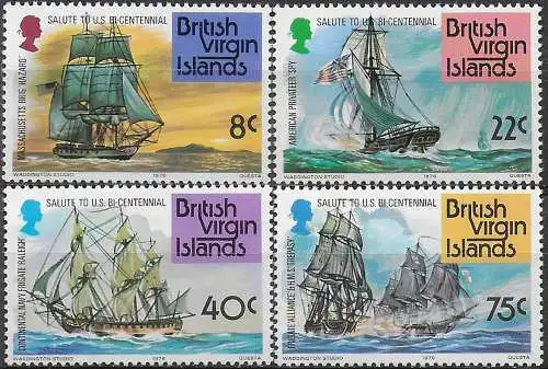 1976 British Virgin Islands American Revolution 4v. MNH SG n. 355/58