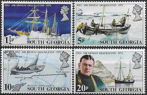 1972 South Georgia Sir Ernest Shackleton 4v. MNH Michel n. 39/42