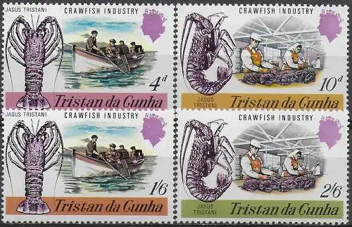 1970 Tristan da Cunha crawfish industry 4v. MNH SG n. 133/36