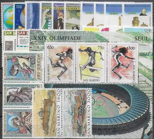 1988 San Marino complete year 24v. + 1MS MNH