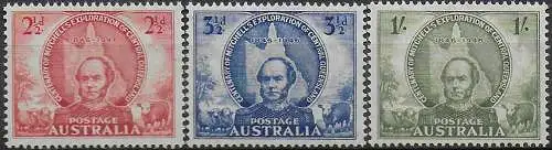 1946 Australia Mitchell's exploration 3v. MNH SG n. 216/218