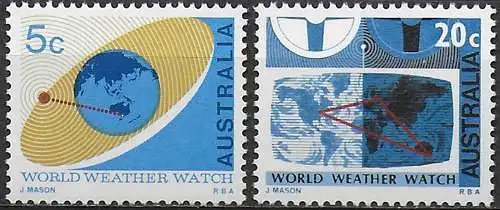 1968 Australia world weather watch 2v. MNH S.G. n. 417/18