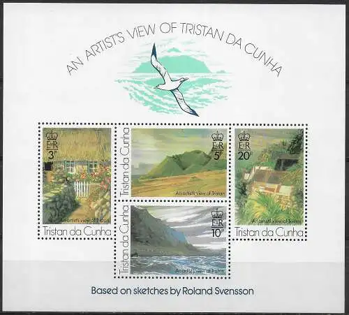 1976 Tristan da Cunha paintings by Svensson, 1st series MNH SG n. MS 211