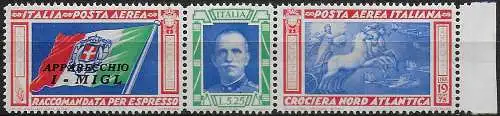 1933 Italia Crociera I-MIGL airmail MNH Sassone n. 51K