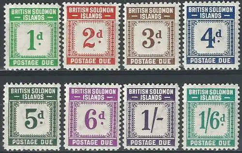 1940 British Solomon postage due 8v. MNH SG n. D1/8