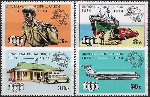 1974 Fiji centenary of UPU 4v. MNH SG. n. 495/98