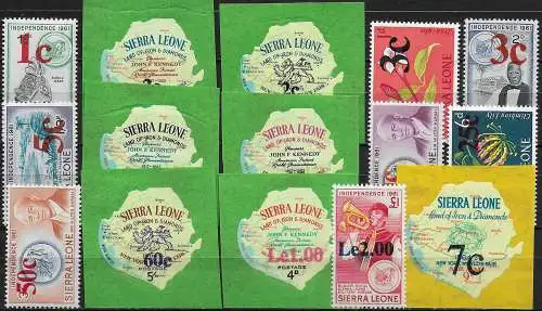 1964-66 Sierra Leone new currency 3rd issue 15v. MNH SG n. 336/50