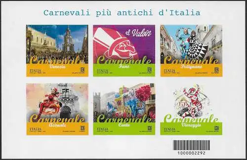 2023 Italia Italy's oldest carnivals MS MNH